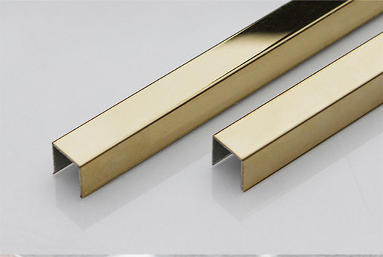 Guter Preis Der Gold316 U-förmige Spiegel-Ordnung 0.5mm~3mm Edelstahl-Fliesen-Ordnungs-20mm stark Online